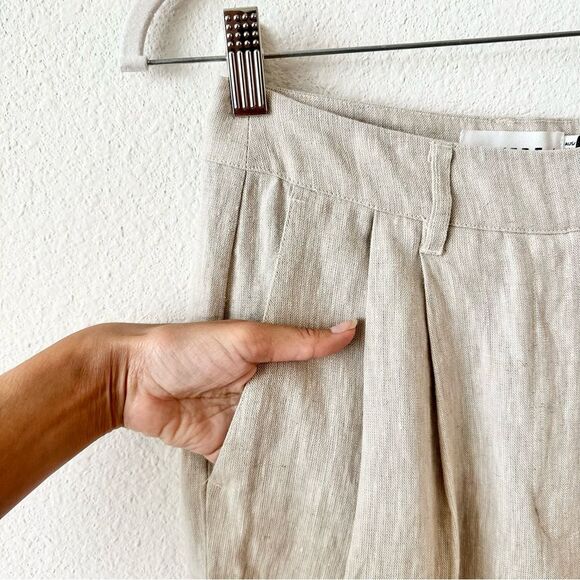 NWT Revolve SOVERE Natural Straight Leg Linen Pants in Beige Size Medium - Picture 7 of 11